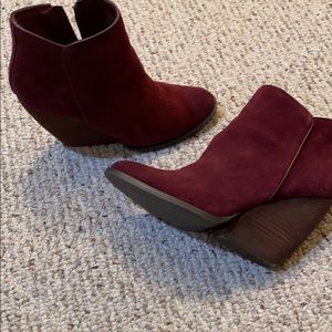 Burgundy Volatile Botties with wedge heel